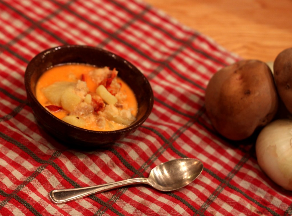 Lobster Chowder and Tide Mill veggies